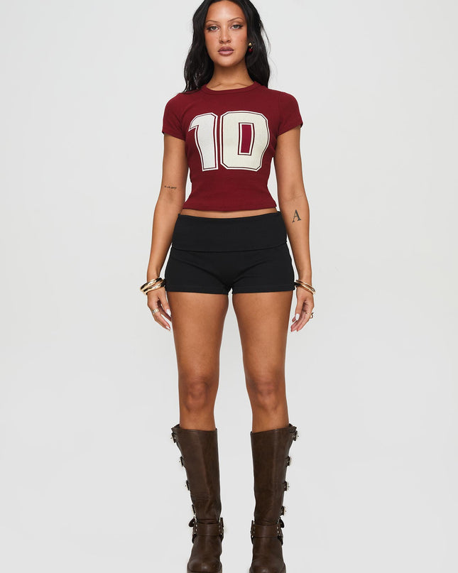 Baseline Low Rise Rib Shorts Black