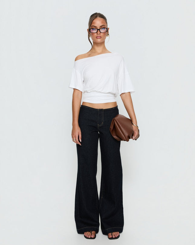 Buenos No Waist Low Rise Straight Leg Jeans Raw Denim