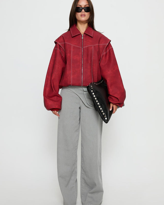 Vista Bomber Jacket Crimson