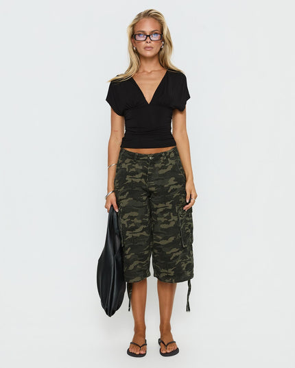Hudsen Longline Cargo Shorts Camo