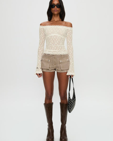 Mochapella Off The Shoulder Top White