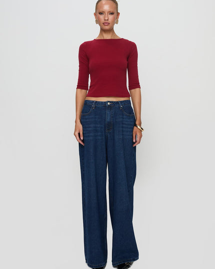 Elaia 3/4 Sleeve Top Red