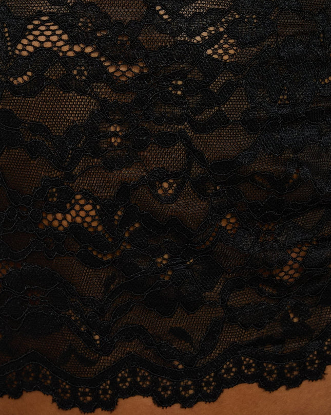 Quinbie Lace Short Sleeve Top Black