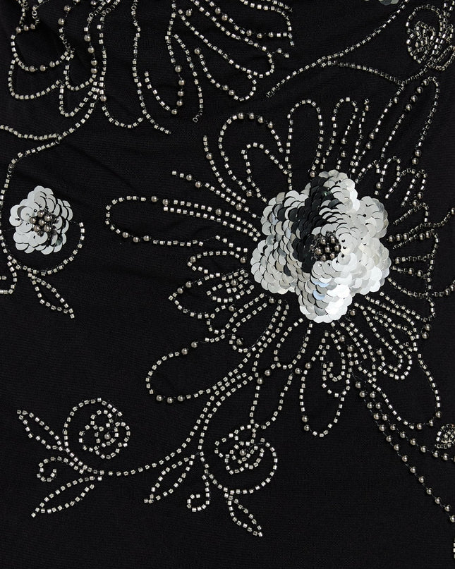Daphie Beaded Mini Dress Black / Silver