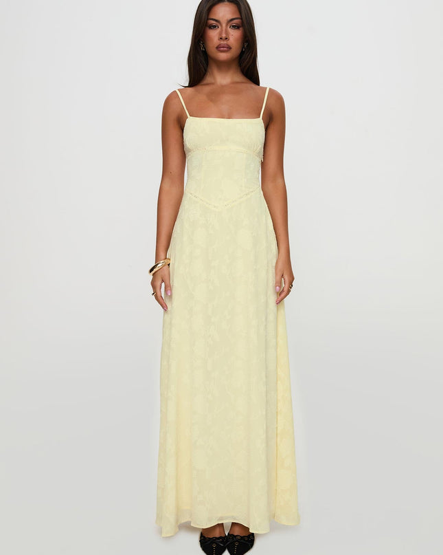 South Of France Maxi Dress Yellow