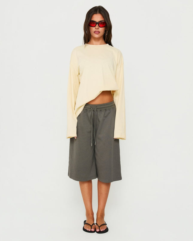 Settle Down Long Sleeve Top Butter Yellow