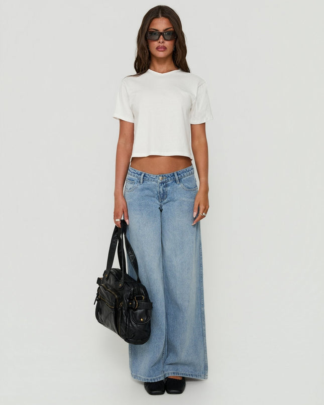 Dealia High V Boxy Tee White