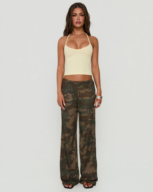 Seylah Waffle Jersey Pants Camo