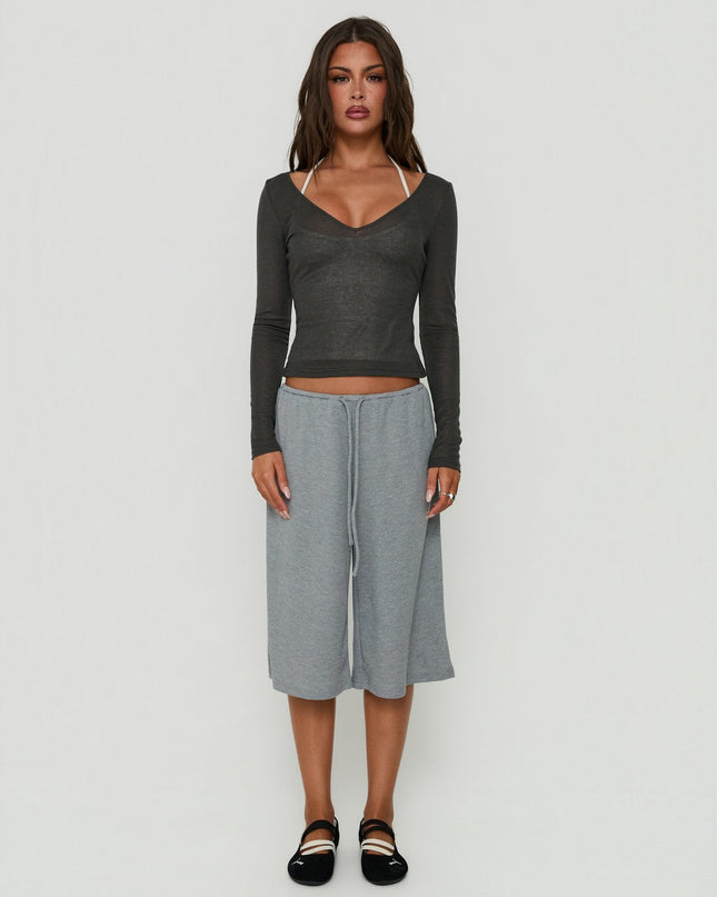 Lyrra Waffle Jersey Jorts Grey