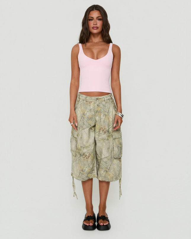Daily Define V Neck Tank Top Pink