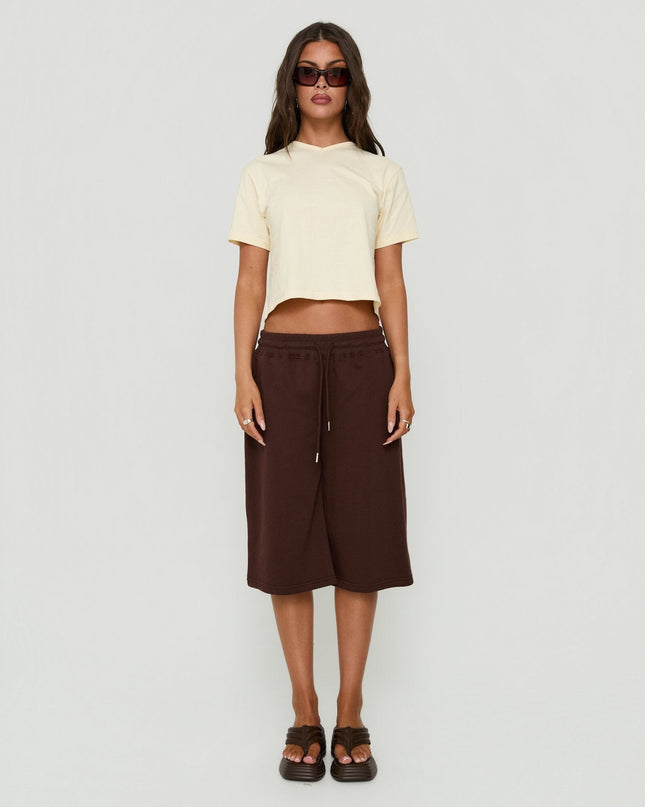 Dealia High V Boxy Tee Yellow