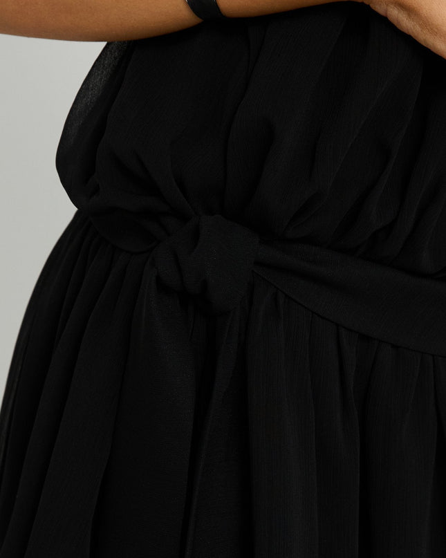 We Belong Together Strapless Blouson Mini Dress Black