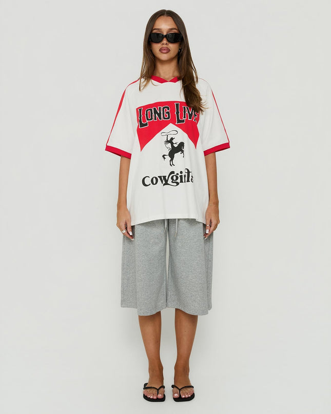 Long Live Cowgirls Oversized Graphic Tee White / Multi