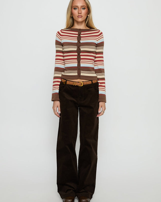 Kenza Wide Leg Corduroy Pant Brown