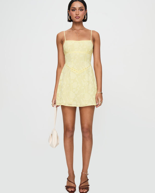 South Of France Mini Dress Yellow