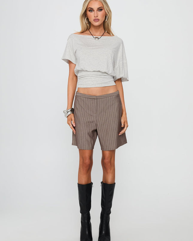 Ashlinn Off Shoulder Drapey Top Grey
