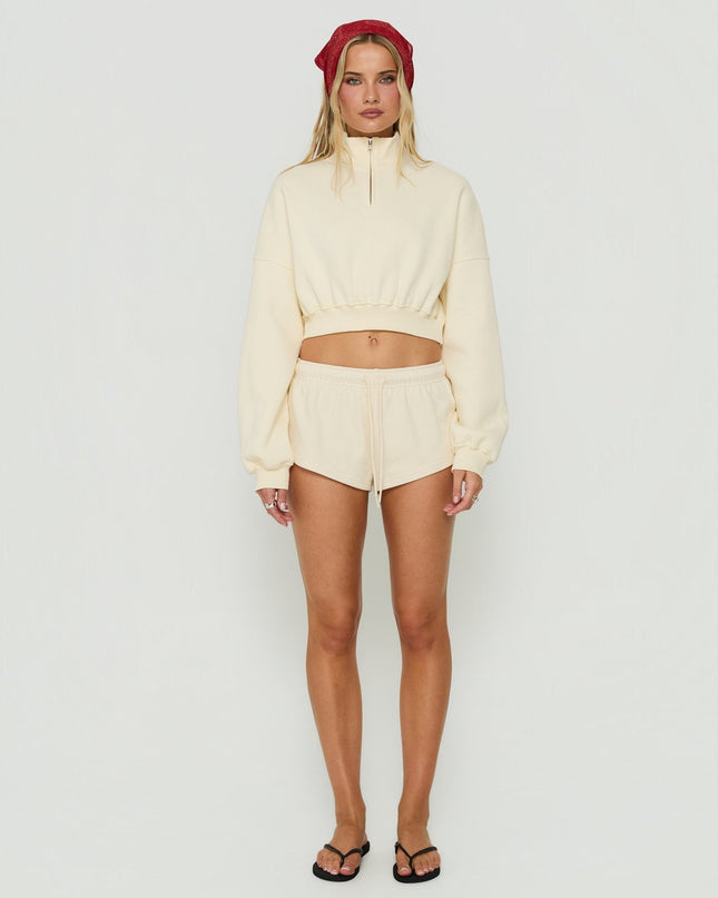 Quinncy Low Rise Sweat Shorts Cream