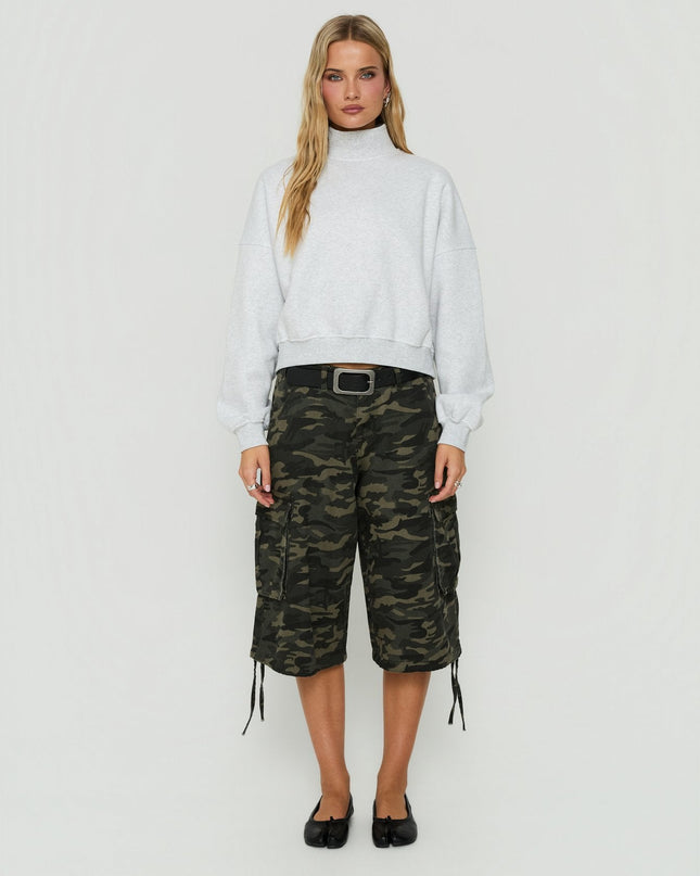 Anyya Funnel Neck Crew Jumper Grey Marle