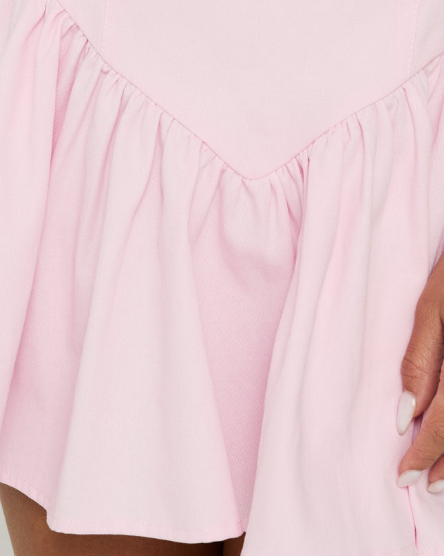 Esatora Halter Flare Mini Dress Pink