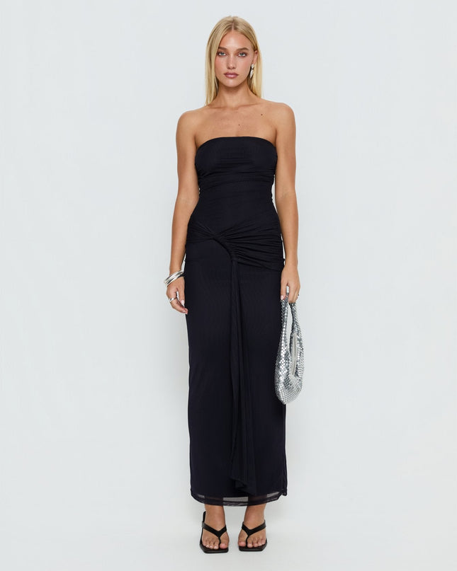 Senora Strapless Drape Maxi Dress Navy