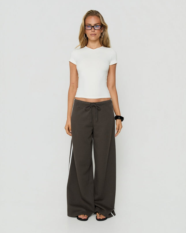 Kennah Wide Leg Sweat Pants Iron Grey