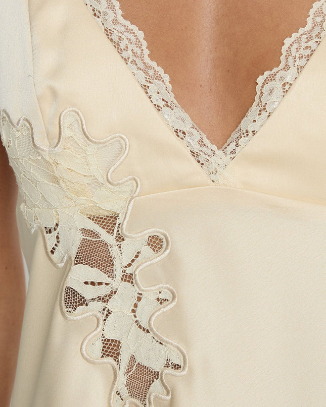 Aloura Spliced Lace Mini Dress Butter