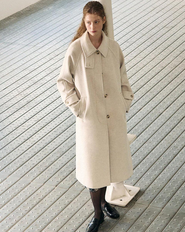 DRAWFIT WOMEN Women's Soft Cashmere Single Balmacaan Coat