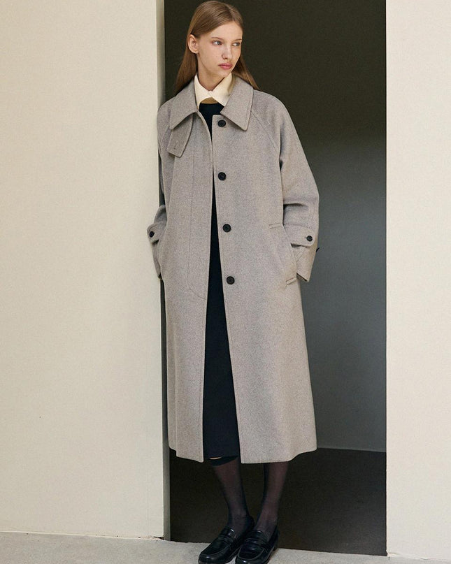 DRAWFIT WOMEN Women's Soft Cashmere Single Balmacaan Coat