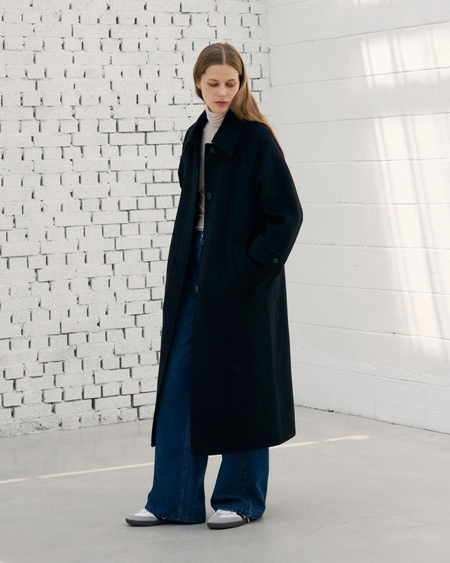 DRAWFIT WOMEN Women's Soft Cashmere Single Balmacaan Coat