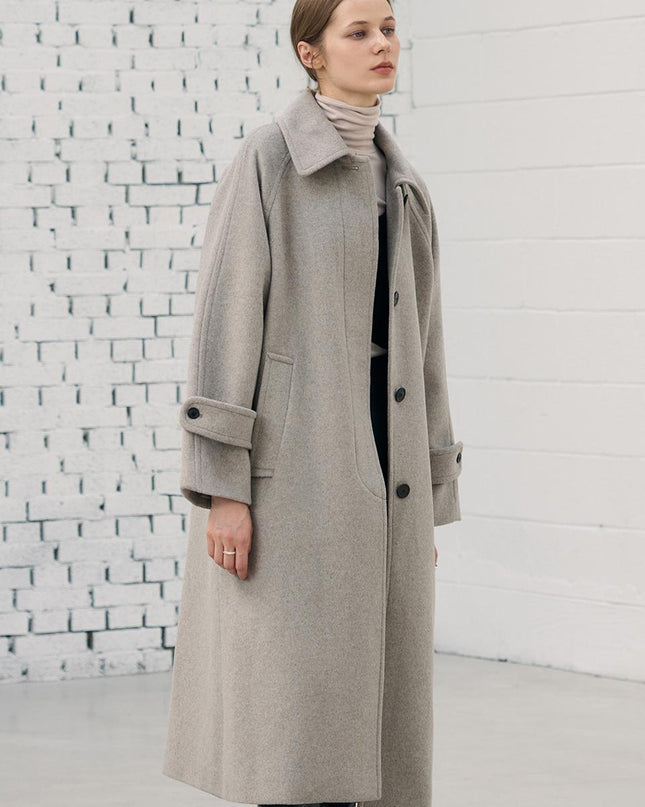 DRAWFIT WOMEN Women's Soft Cashmere Single Balmacaan Coat