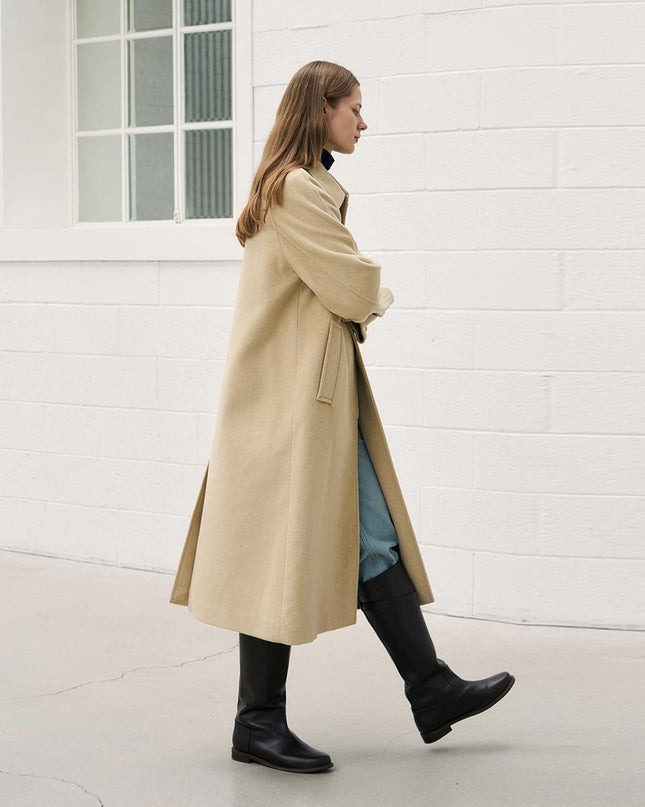 DRAWFIT WOMEN Women's Soft Cashmere Single Balmacaan Coat