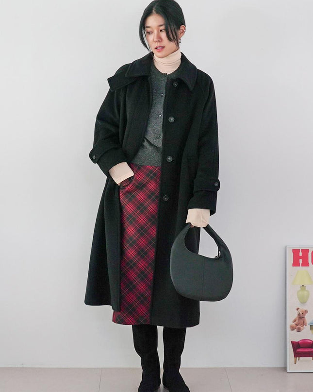 DRAWFIT WOMEN Women's Soft Cashmere Single Balmacaan Coat