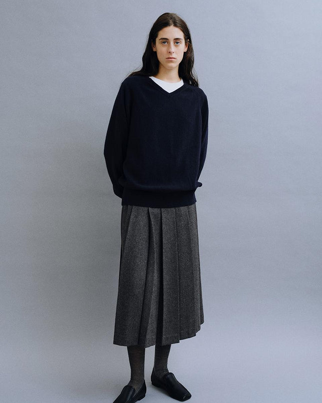 MOHAN Women's Classic Wool Pleated Skirt