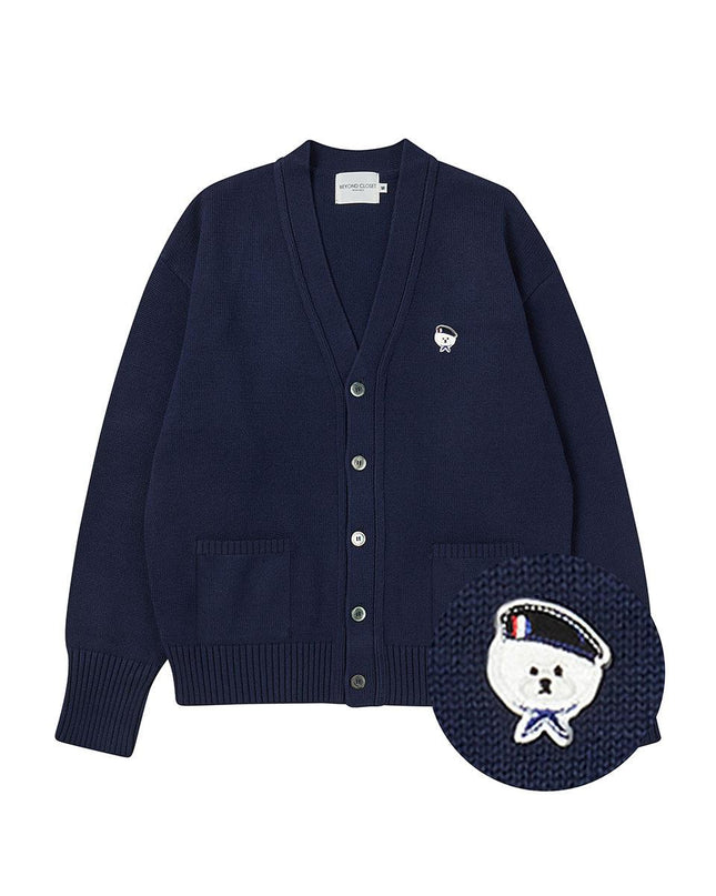 beyondcloset Women's Cashmere Classic Logo Adjustable Cardigan