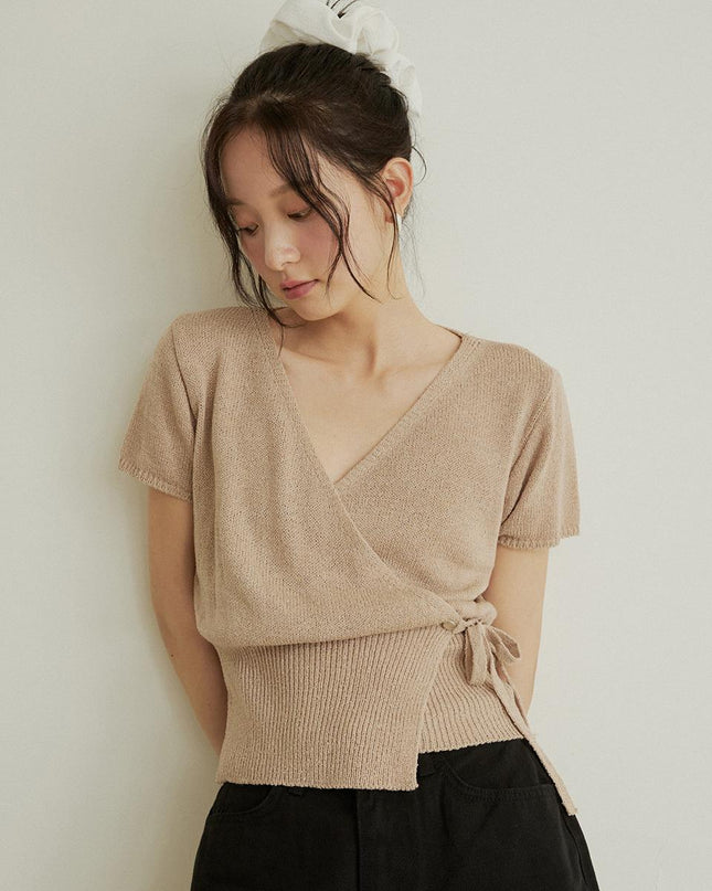 ADAUL Women's Silver Button Summer Lap Knit T-Shirt