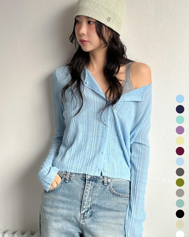 CITTA Women's Essential Linen Round Knit Cardigan CTK231