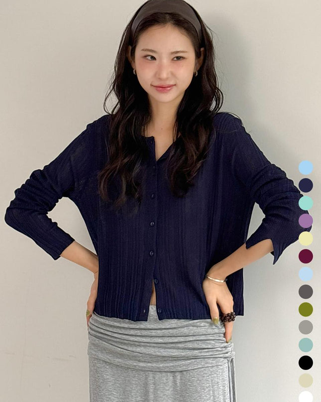 CITTA Women's Essential Linen Round Knit Cardigan CTK231