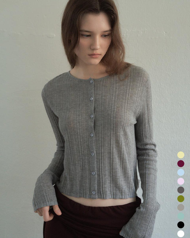 CITTA Women's Essential Linen Round Knit Cardigan CTK231