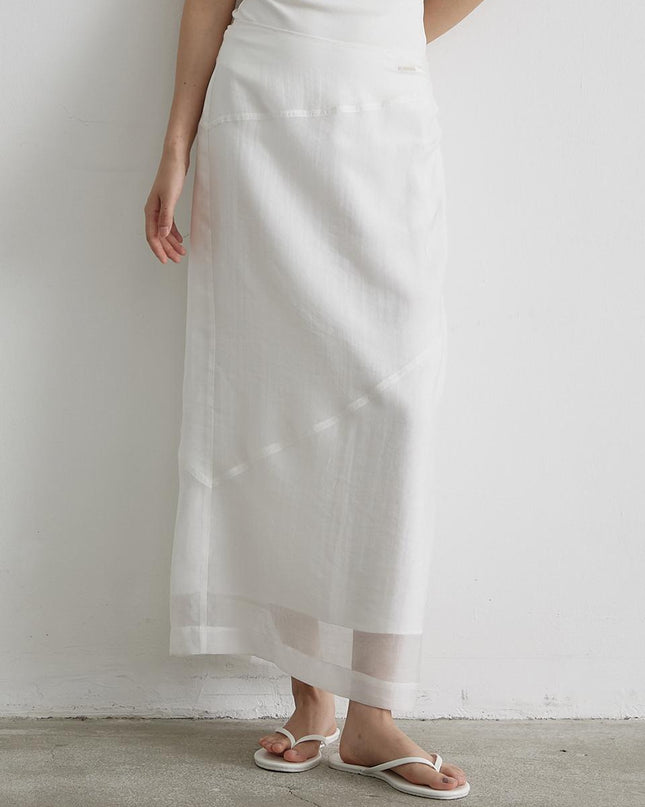 ARTID Women's See-Through Layered Long Skirt