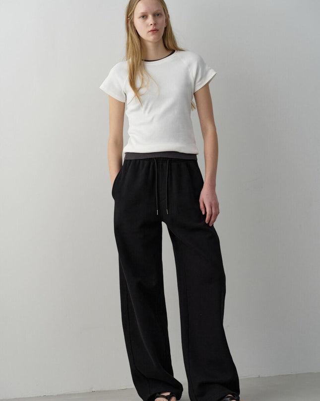 FACADE PATTERN Women's Curved Sweatpants Black