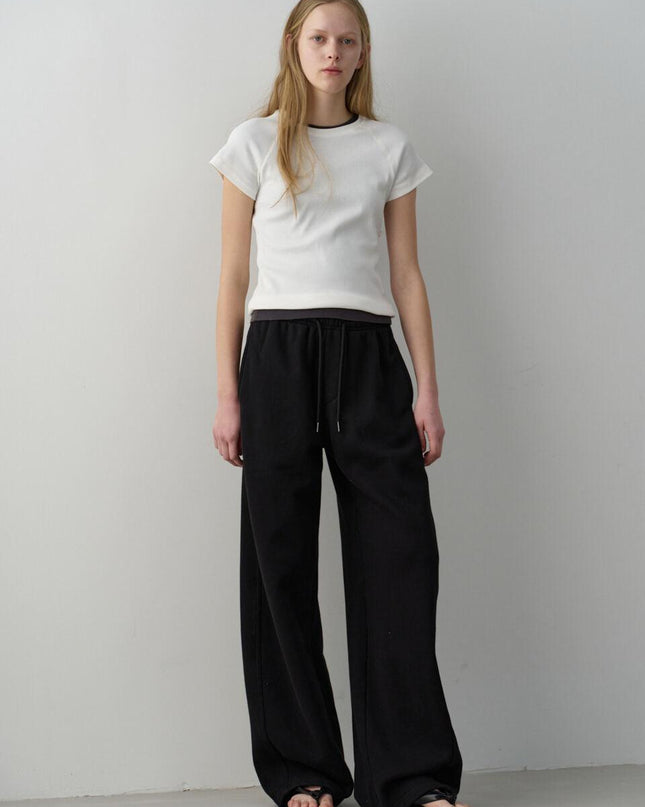 FACADE PATTERN Women's Curved Sweatpants Black