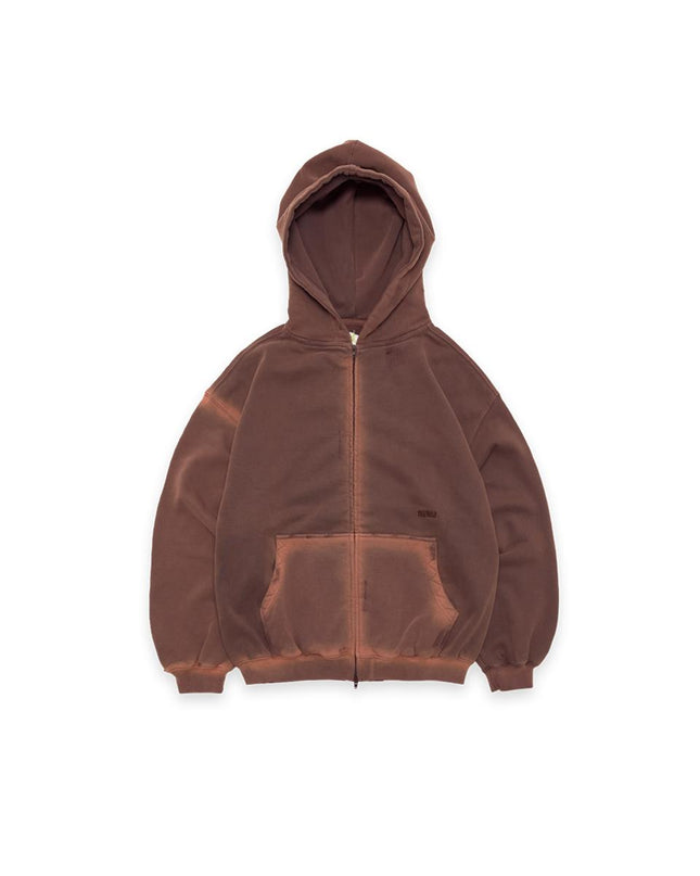 TUEWID Women's Classic Embroidery Zip-Up Hoodie Bloody Burgundy