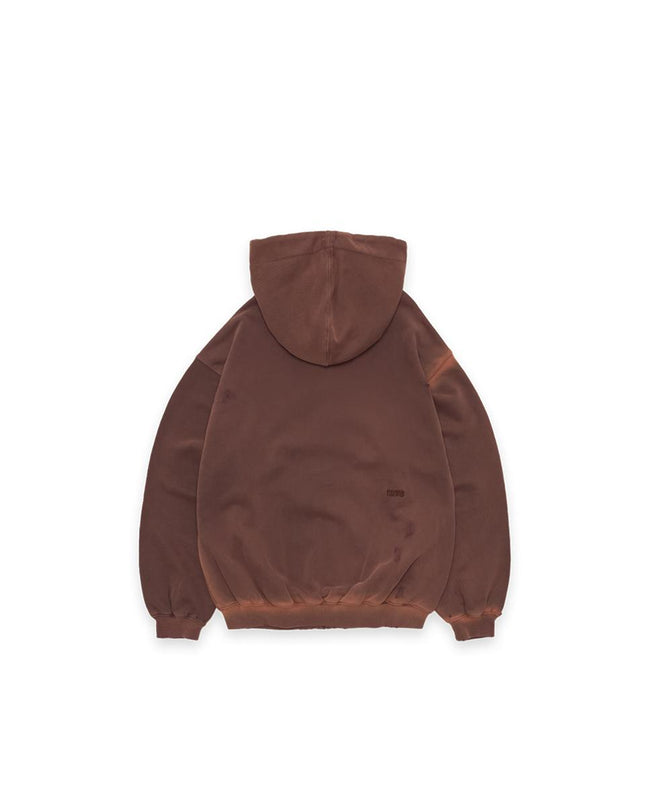 TUEWID Women's Classic Embroidery Zip-Up Hoodie Bloody Burgundy