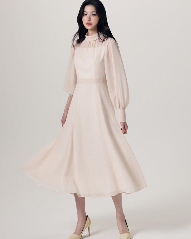 DRESSOM Women's Metel Pure Chiffon Midi Dress White 720904660