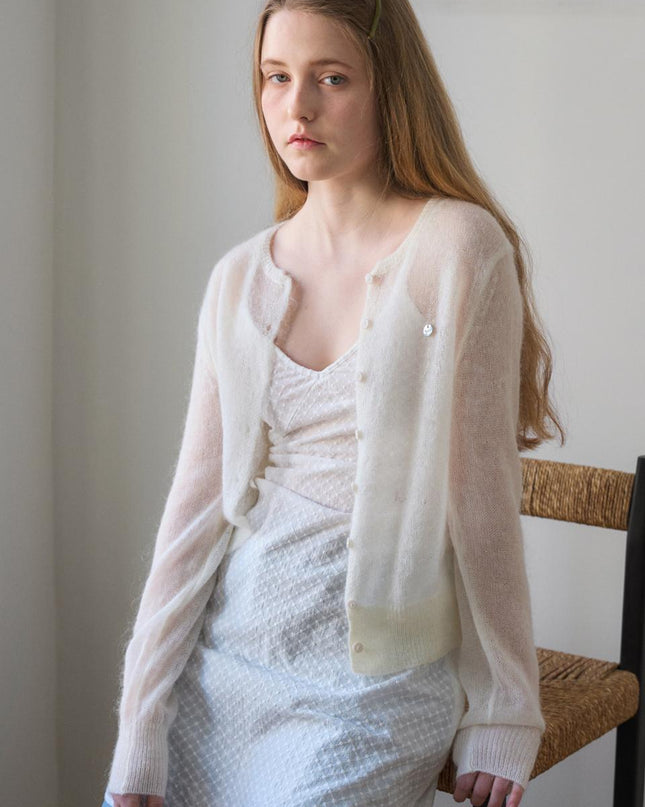 HAINT Women's Sheer Hairy Soft Cardigan