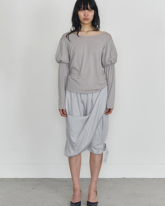 odlyworkshop Women's Layered Puff Sleeve Tee Light Brown