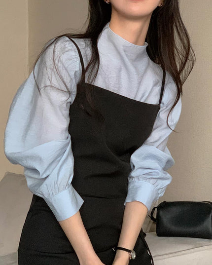 MORREST Women's Rally Sheer Half-Neck Blouse