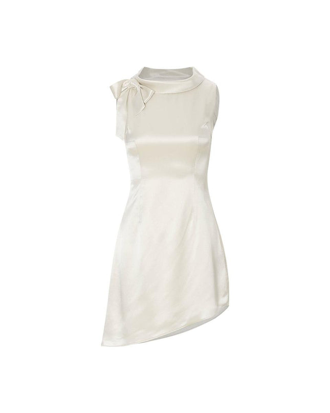Sincethen Women's Elegance Ribbon Mini Dress Ivory 720989801