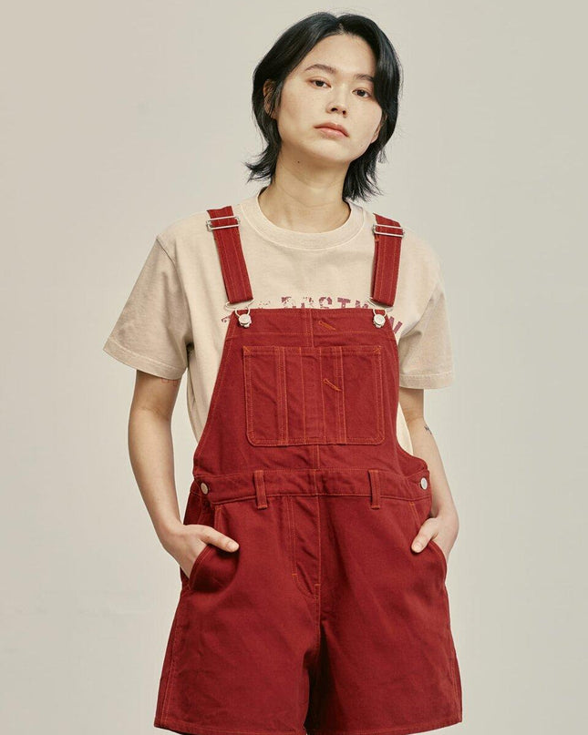 Universal Overall Women's Workers Overall Shorts Burgundy