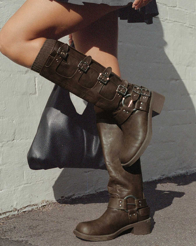 Buckle Down Boots Brown